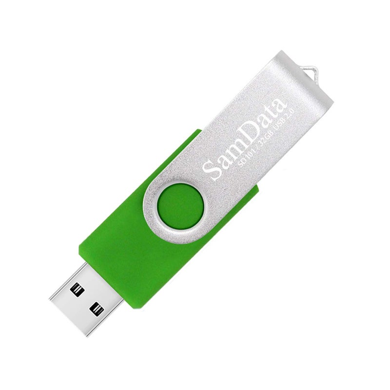 SamData USB 2.0 Flash Drive 32GB, 4 Pack Thumb Drive Swivel Memory Stick External Storage (4 Colors: Blue Green Red Yellow) - Image 3